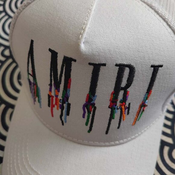 Amiri White Paint Drip Core Logo Hat - Picture 3 of 8